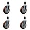 Service Caster 5'' Maroon Poly Wheel Swivel 1-3/8'' Expanding Stem Caster Set, 4PK SCC-EX20S514-PPUB-MRN-138-4 - alternate 1